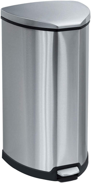 Stainless Step-On Trash Can 10 Gallon [9687SS] Safco Waste Receptacle 9687SS
