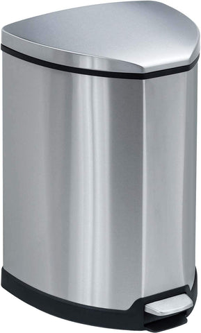 Stainless Step-On Trash Can 4 Gallon [9685SS] Safco Waste Receptacle 9685SS