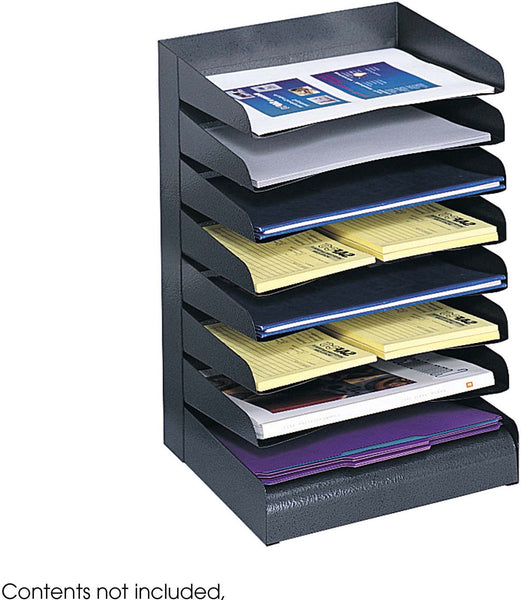 Steel Desk Tray Sorter 8 Shelf Black [3129BL] Safco Desktop Organizer 3129BL