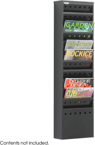 Steel Magazine Rack 11 Pocket [4321] Safco Black Literature Stand 4321BL