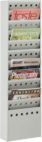 Steel Magazine Rack 11 Pocket [4321] Safco Gray Literature Stand 4321GR