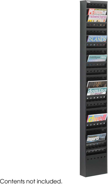 Steel Magazine Rack 23 Pocket Black [4322] Safco Black Literature Stand 4322BL
