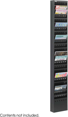 Steel Magazine Rack 23 Pocket Black [4322] Safco Black Literature Stand 4322BL