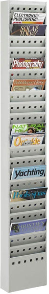 Steel Magazine Rack 23 Pocket Black [4322] Safco Gray Literature Stand 4322GR
