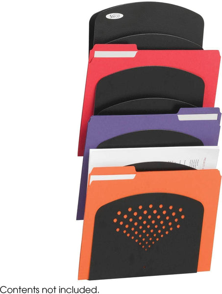 Steel Wall Organizer Letter / Legal-Size 7 Pocket Black [3185BL] Safco Desktop Organizer 3185BL