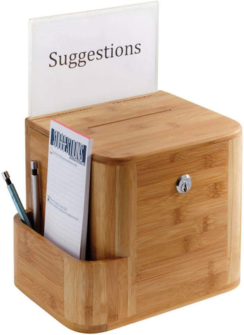 Suggestion Box Bamboo [4237] Safco Natural Suggestion Box 4237NA