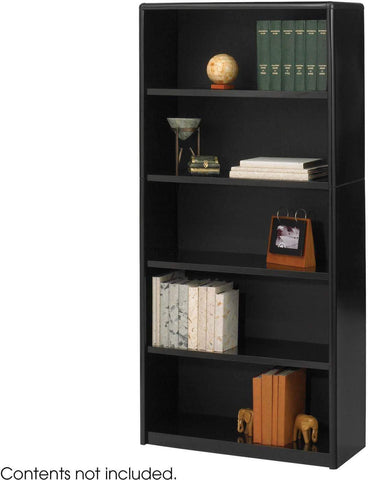 ValueMate® Economy Bookcase 5 Shelf [7173] Safco Black Bookcase 7173BL
