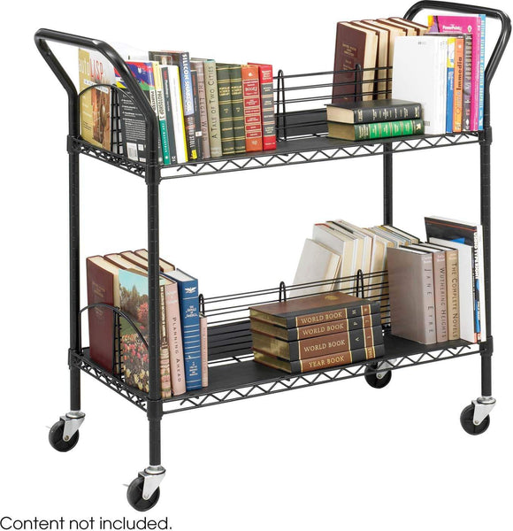 Wire Book Cart Black [5333BL] Safco Serving Cart 5333BL