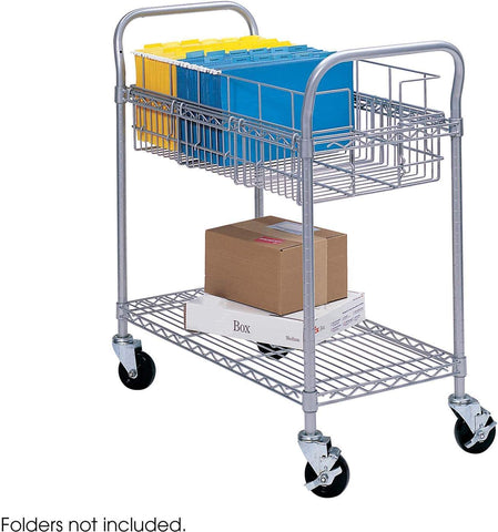 Wire Mail Cart 24"W Gray [5235GR] Safco File Cabinet 5235GR