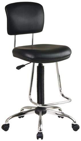 Work Smart Adjustable Black Chrome Drafting Stool [DC420V