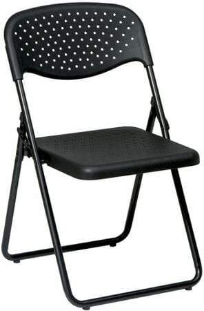Work Smart Black Metal Frame Folding Chairs [FC8000NP] Office Star Stacking Chair FC8000NP-3