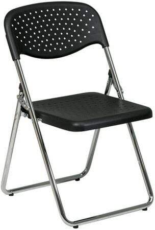 Work Smart Black Metal Frame Folding Chairs [FC8000NP] Office Star Stacking Chair FC8000NP-3