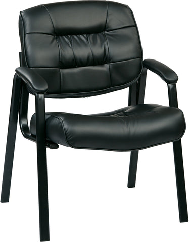 Work Smart™ Bonded Leather Visitors Chair [EC8124] Office Star Black Leather Office Chair EC8124-EC3