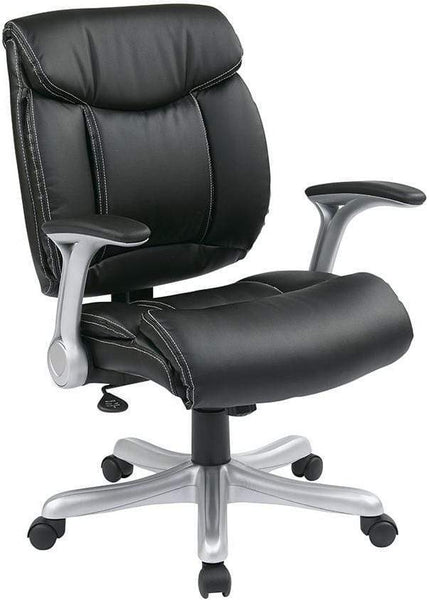 Work Smart Eco Leather Task Chair with Flip Arms [ECH8967R5] Office Star Home Office Chair ECH8967R5-EC3