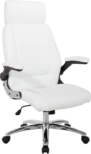 Work Smart™ Executive Faux Leather Chair Chrome Base [FL27513C] Office Star White Leather Office Chair FL27513C-U11