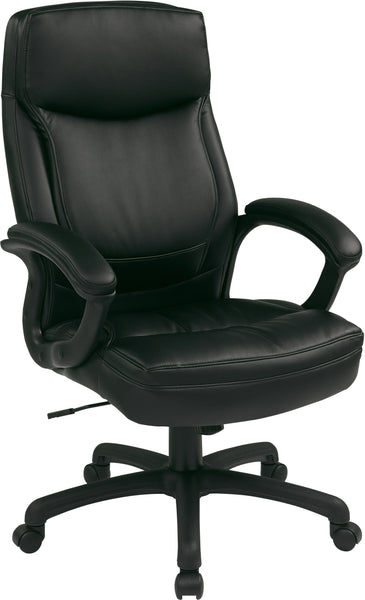 Work Smart™ Executive High Back Leather Chair [EC6583] Office Star Black Leather Office Chair EC6583-EC3
