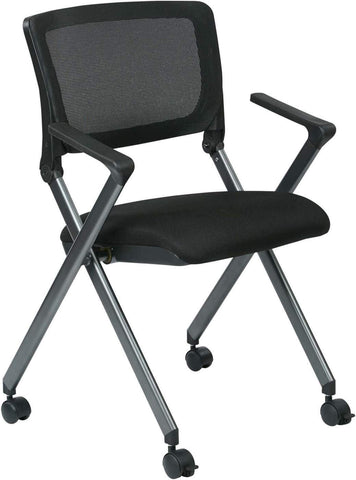 Work Smart™ Folding Chair Screen Back Custom Fabric Set of 2 [FC8487] Office Star Stacking Chair FC8487-231