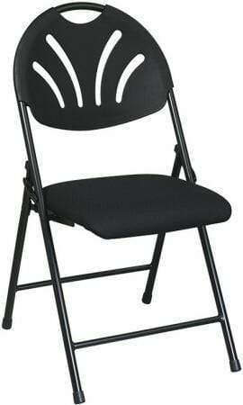 Work Smart Plastic Fan Back Metal Folding Chairs /4 Pack [FC8100NP] Office Star Stacking Chair FC8100NP-3