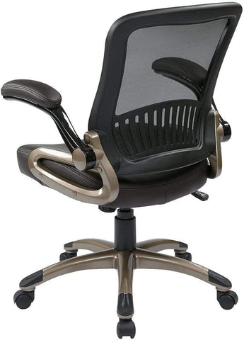 Work Smart Screen Back Modern Mesh Chair with Flip Arms [EM35201] Office Star Mesh Chair EM35201-EC1