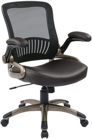 Work Smart Screen Back Modern Mesh Chair with Flip Arms [EM35201] Office Star Mesh Chair EM35201-EC1
